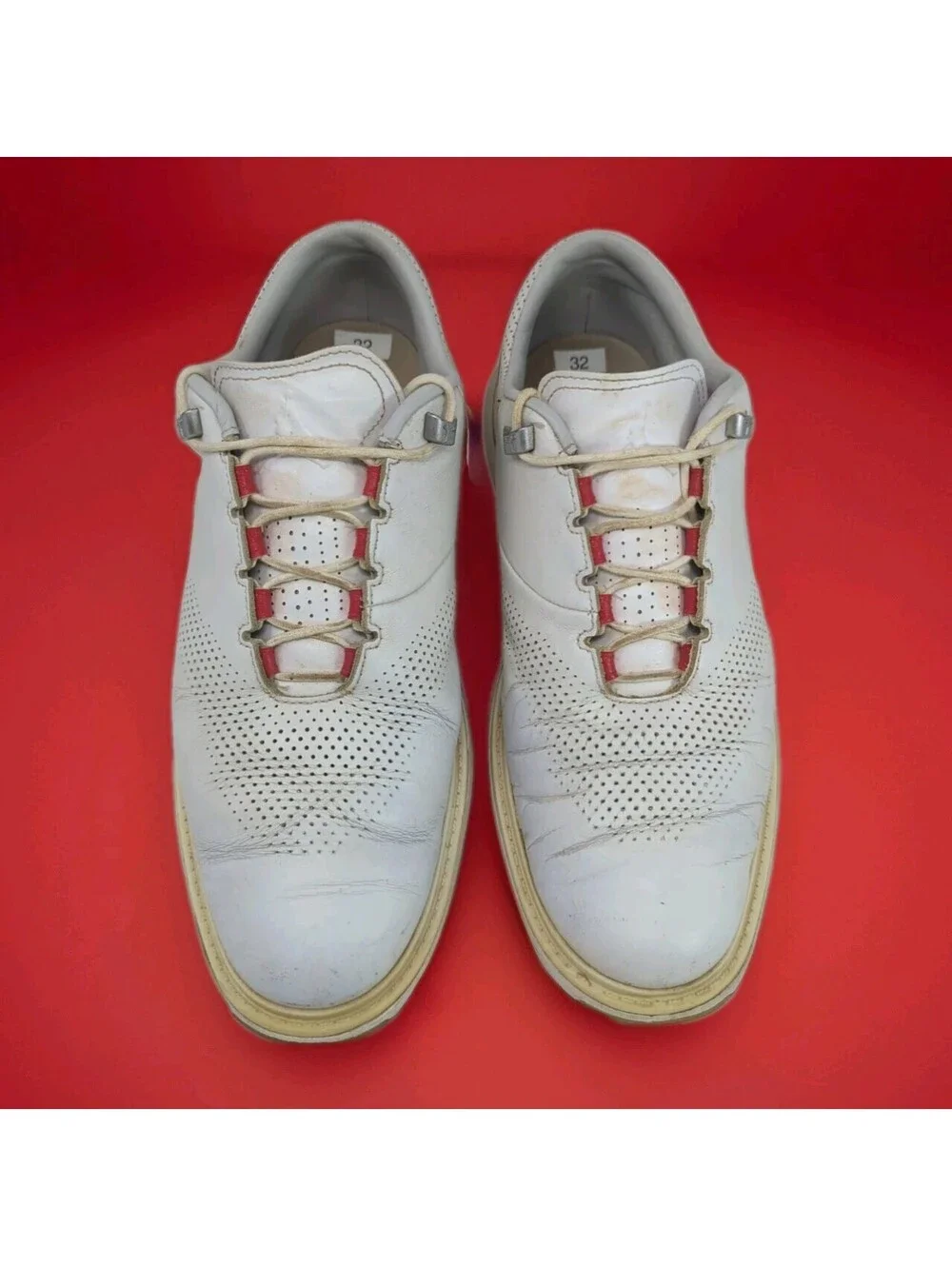 Nike Air Jordan ADG 4 Mens 12 46 Golf Shoes White Fire Red DM0103-105 Cleat Worn